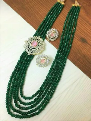 Bollywood Pakistani Royal Kundan Necklace And Earrings Jewelry Set Indian New • $37.43