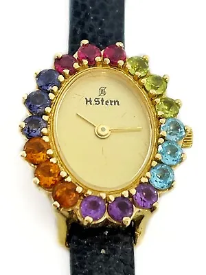 H. Stern 18K Wrist Watch With Multicolor Semi Precious Gemstone Bezel • $2000