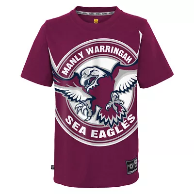 Manly Sea Eagles NRL 2023 Outerstuff Logo Shirt Size S-2XL! • $40