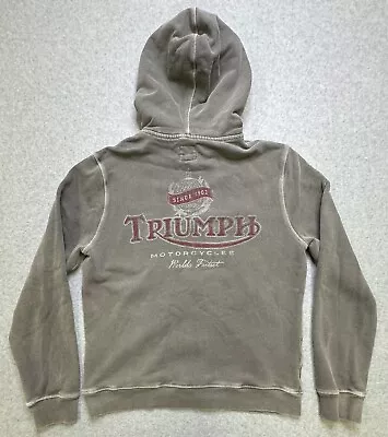 Triump Motorcycles Lucky Brand Men’s Full Zip Hoodie Sweatshirt Size Medium • $29.99