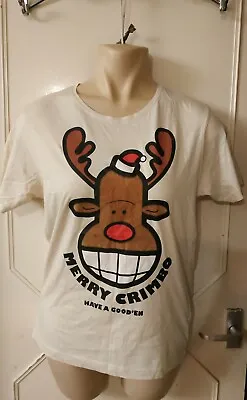 Beige Merry Chrimbo T Shirt Size S(8/10) • £4