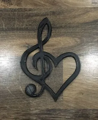 Musical Note Heart Black Decoration Clef Theory Wall Art • £4.95
