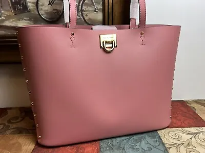 Michael Kors Manhattan Large Tote Smooth Leather Shoulder Bag Rose • $129