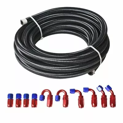 20ft Braided Fuel Hose Line W/ Swivel Hose End Fitting Kit 4AN-6AN-8AN-10AN-12AN • $32.19