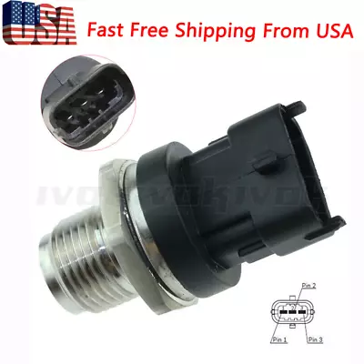 For GMC C4500 C5500 Savana 6.6L Duramax 2006-10 Fuel Rail High Pressure Sensor • $27.40