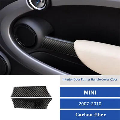 2X Carbon Fiber Interior Door Handle Cover For Mini Cooper R55 R56 R57 2007-2010 • $11.82