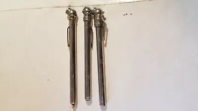 Lot Of 3 Vintage Chrome Pencil Tire Pressure Gauges • $5