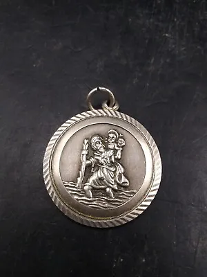 Vintage Silver Georg Jensen St Christopher Medal Pendant • $41.08