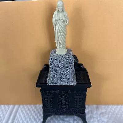 Vintage Dollhouse Miniature Jesus ￼Statue On Faux Concrete Stand 1980’s • $4.99