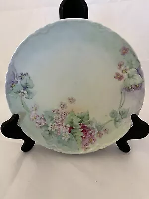 Habsburg Austria Signed E. Gallamore Hand Painted Plate 8.75” Pink Purple Green • $17