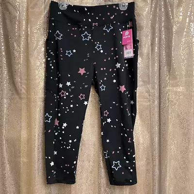POPFit Black Pink Blue Star Galaxy Pixie Crop Leggings XL NWT • $35
