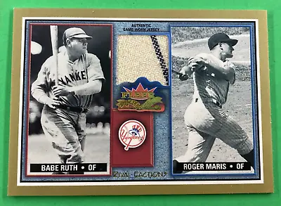 2002 Fleer Fall Classic Rival Factions Game Worn Jersey Roger Maris W/ Babe Ruth • $129.99