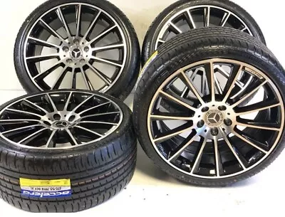 19  WHEELS RIMS TIRES FIT MERCEDES BENZ S550 AMG S63 C63 C E Set 4 BLK MACHINED • $1899