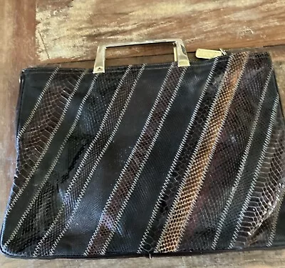 Vintage Varon Snakeskin Leather Purse Hand Bag Satchel  Tablet Carry Case  • $25