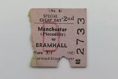 BTC Railway Ticket 2733 MANCHESTER Piccadilly To BRAMHALL 10DE65 • £2.15