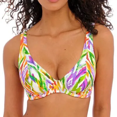 Freya Swimwear Tusan Beach Underwired High Apex Bikini Top Multi 202913 • £19.95