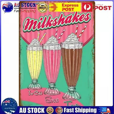 Ice Cream Metal Vintage Tin Painting Flat Tin Sign Wall Poster Bar Decor 20x30cm • $12.49