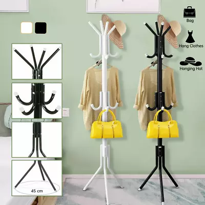 Coat Stand Coat Hat Jacket Umbrella Floor Standing Rack Clothes Hanger 12 Hooks • $17.99