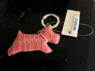 £17 • Buy Radley Jump Dog Pink Leather Faux Croc Design Keyring. See Description 