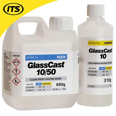 £23.99 • Buy Glass Cast 10 Clear Epoxy Casting Resin & Hardener Kit - 1kg