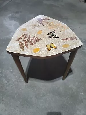 Vintage Biltmore Butterflies Triangle Guitar Pick End Table Retro MCM #3 • $149.96