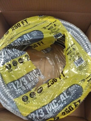 $79 • Buy  110' Ft. 12/3 MC Armored Cable Solid Copper Electrical Wire Encore