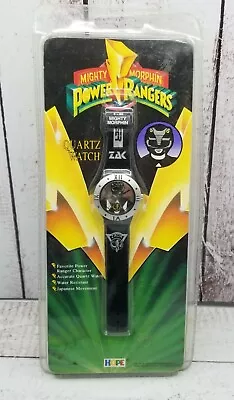 Vintage 1994 Mighty Morphin Power Rangers Watch Black Ranger Quartz Zack Taylor • $30