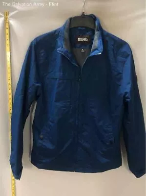 Michael Kors Mens Blue Long Sleeve Full Zip Windbreaker Jacket Size Medium • $9.99