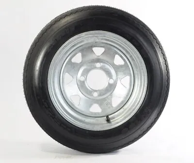 Trailer Tire On Rim 480-12 4.80-12 LRB Bias 4 Lug Galvanized Spoke Wheel • $86.97