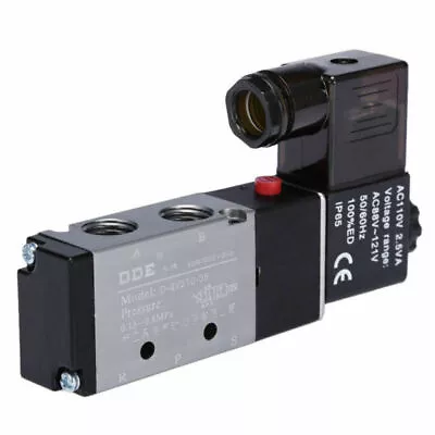 1/4  Pneumatic 2 Position 4 Way Air Solenoid Valve Directional Control 110V AC • $13.48