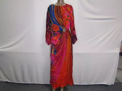 Farm Rio Womens Midi Dress Multicolor M/Medium Vintage Wave Circle Cut Out • $43.02