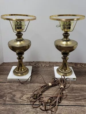 Brass Lamps With Marble Bases From Italy • $89