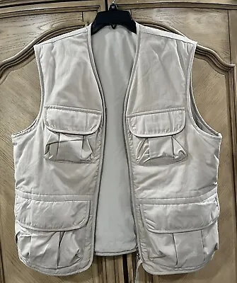 Mens Beige H&m Zip Up Utility Vest Size S • $14.99