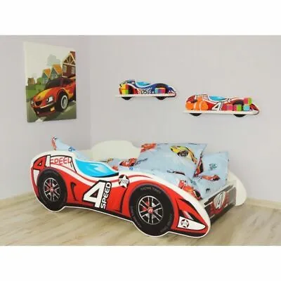 F1 Racing Car Bed 4 Speed Children Boys Girls Bed With MATTRESS 140x70cm +pillow • £175.90