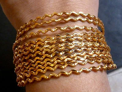 South Indian 22K Gold Plated 12 Pcs Designer Bangles Bracelet Wedding 2.8'' Set • $19.13