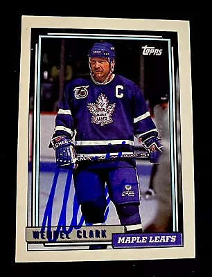 Maple Leafs Legend WENDEL CLARK Autographed 1992 TOPPS Card • $3.49