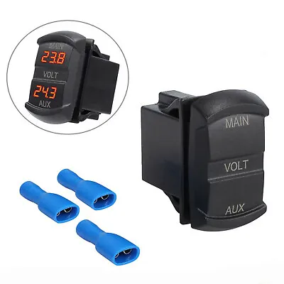 Volt Meter Dual Battery Monitor LED Digital DC Car Boat Voltage Marine Gauge UK • £12.45