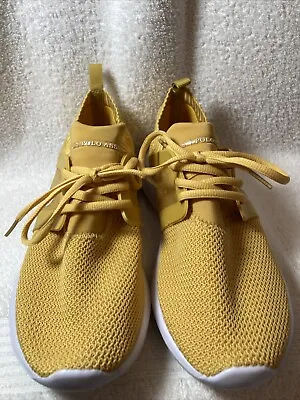 US POLO ASSN Low Top RARE Lightweight  Sneakers Womens Yellow Shoes Sz 8.5 • $9.99