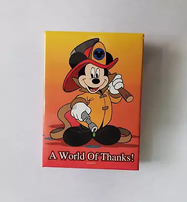 Disney Button Pin Mickey Mouse Firefighter Fireman A World Of Thanks! • $6.50
