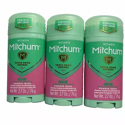 Mitchum Women Deodorant Invisible Solid Powder Fresh 2.70 Oz X 3 Packs • $21.95