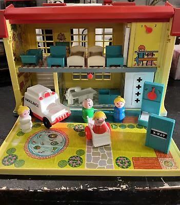 Vintage 1976 Fisher Price Little People Play Family Children's Hospital • $64.95