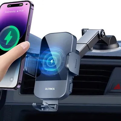 Wireless Car Charger Charging Automatic Clamping 15 W  Qi Car Phone Holder UK • £24.99