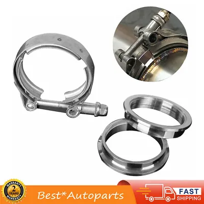 $14.99 • Buy Exhaust Downpipe 2.5inch V-band Clamp & Stainless Steel 2.5” Flange Male-Female