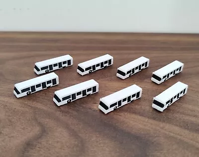 8x White AIRPORT BUS SET GSE Ground Service Vehicle Models 1:400 Scale Diorama • $18.59