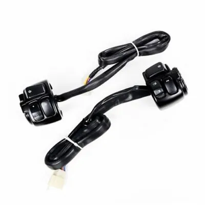 Black 1  Handlebar Switches + Wiring Harness Harley Dyna Softail Sportster V-Rod • $78.84