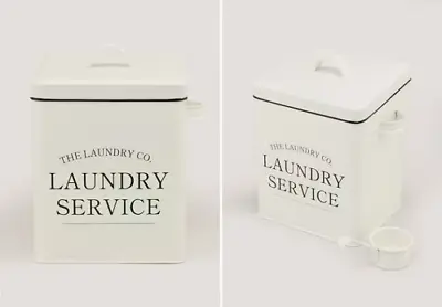 Laundry Powder Metal Storage Tin Coated Airtight Lid Pods • £24.50