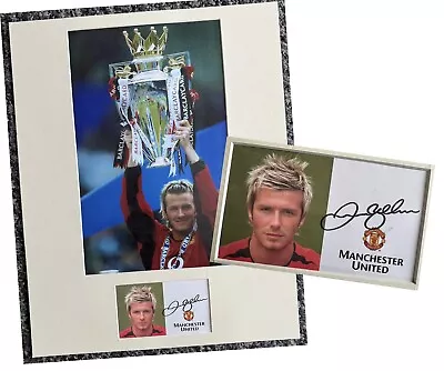 David Beckham   Signed   2002 Manchester United Club Card ( Mounted ) - Man Utd • £49.99