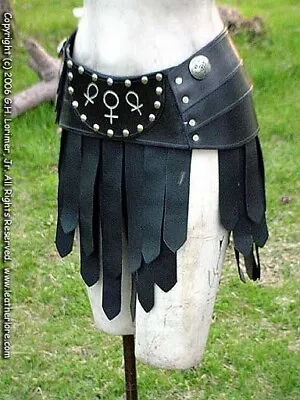 Medieval Viking Knight Waist Armor Leather Black Skirt Look Armor ICA SCA • $150.31
