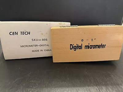 Cen-Tech Digital Micrometer 0-1” In Original Wood Box #895 Brand NEW • $28.95