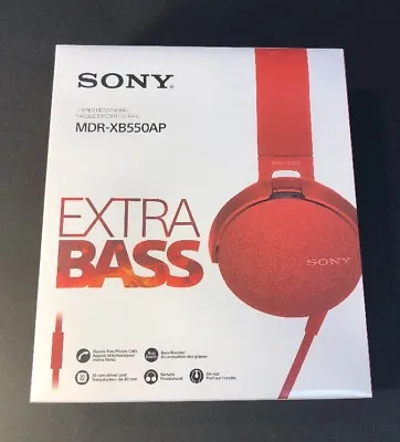 $195.44 • Buy Official Sony Extra Bass Stereo On-Ear Headphone MDR-XB550AP [ RED ] NEW